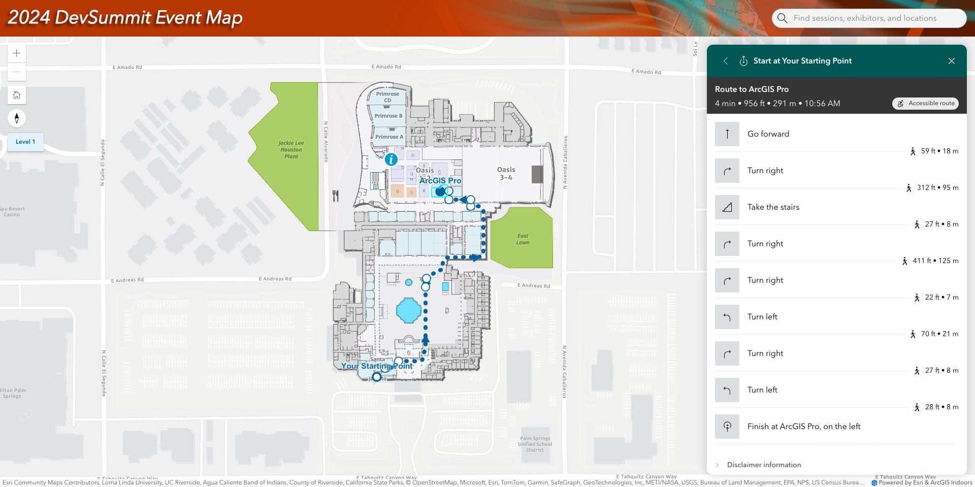 A web map with the conference building layout.